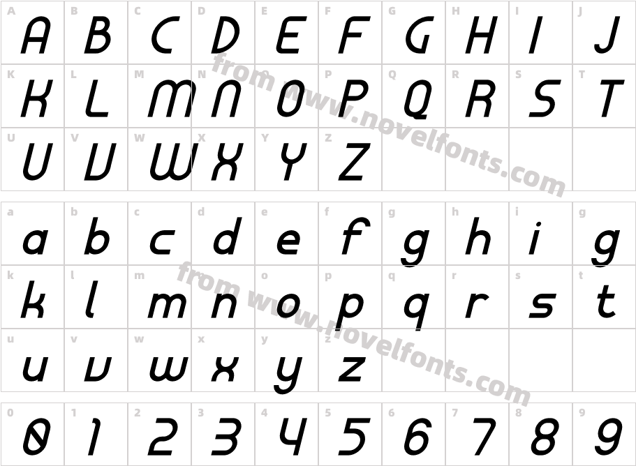 Baldethiva ItalicCharacter Map