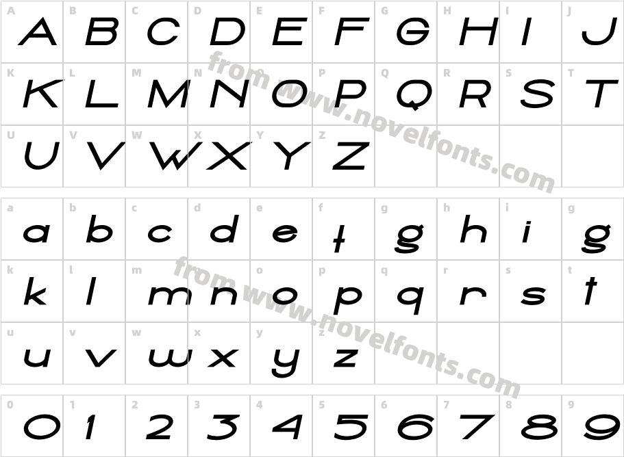 Ballado Bold 2 Bold ItalicCharacter Map