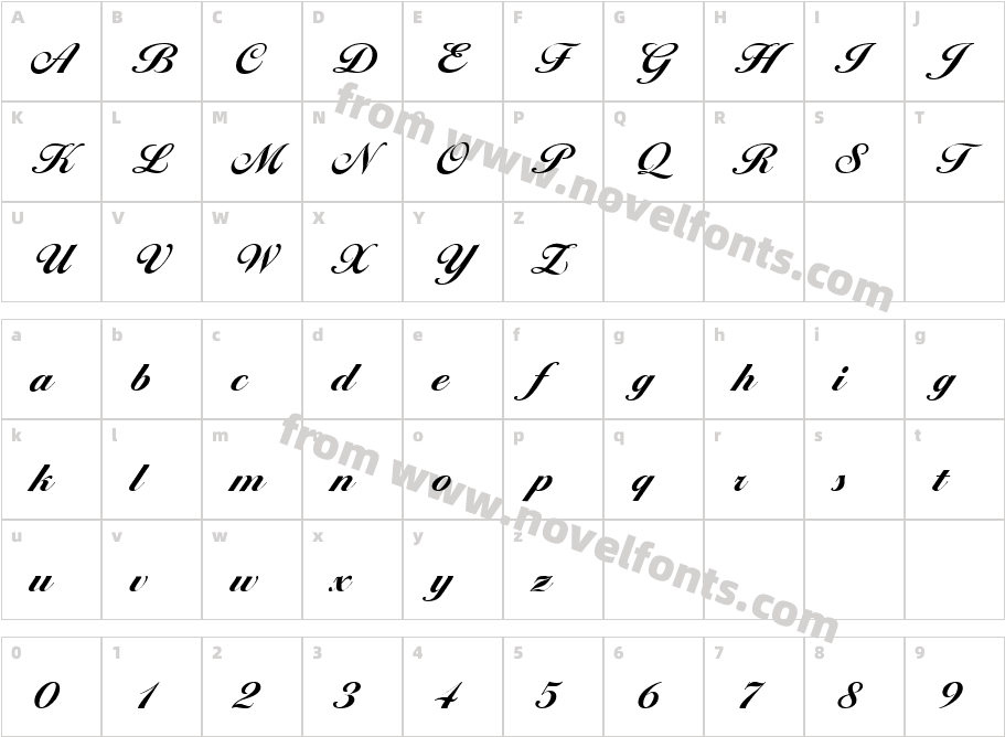 Ballantines BoldCharacter Map