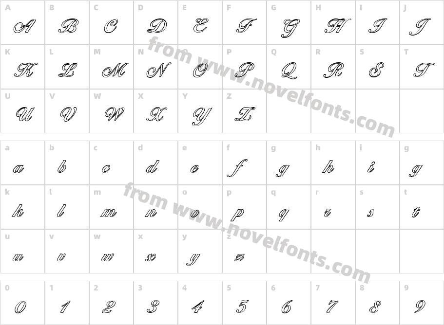 Ballantines Outline Medium RegularCharacter Map