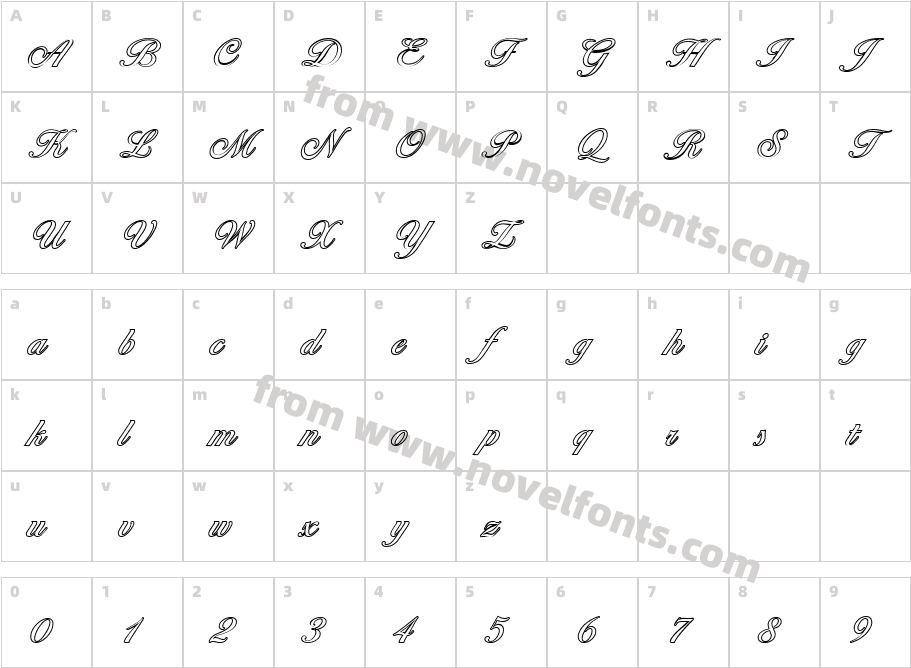 Ballantines Outline RegularCharacter Map