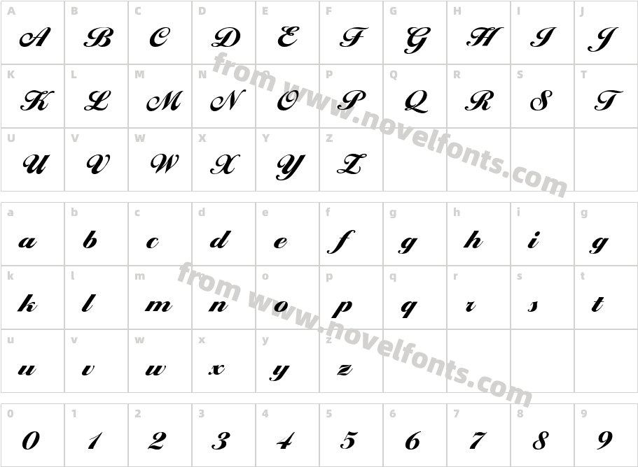 Ballantines Serial Black RegularCharacter Map