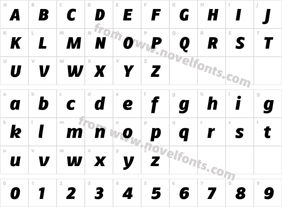 Ballarih Black ItalicCharacter Map