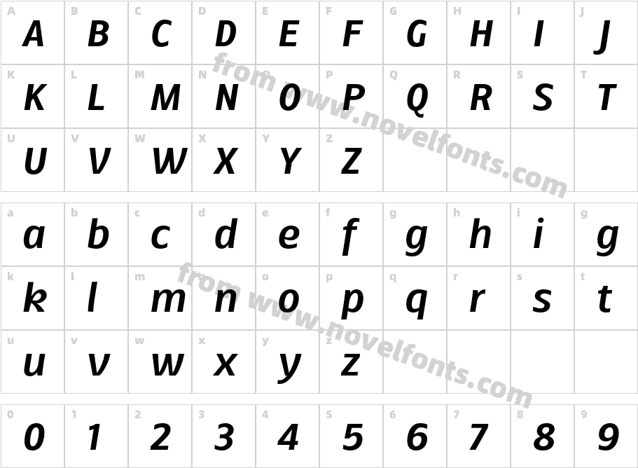 Ballarih Bold ItalicCharacter Map