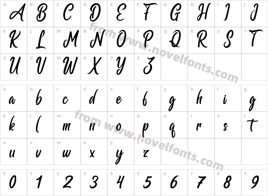 Ballmain RegularCharacter Map