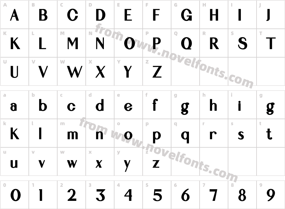 Balmond BoldCharacter Map