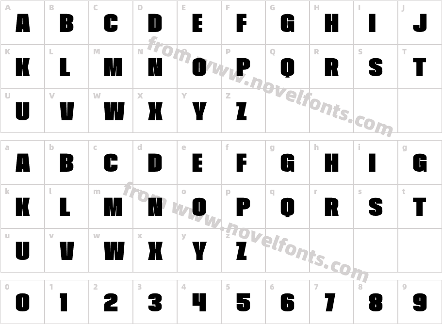 Baltem RegularCharacter Map