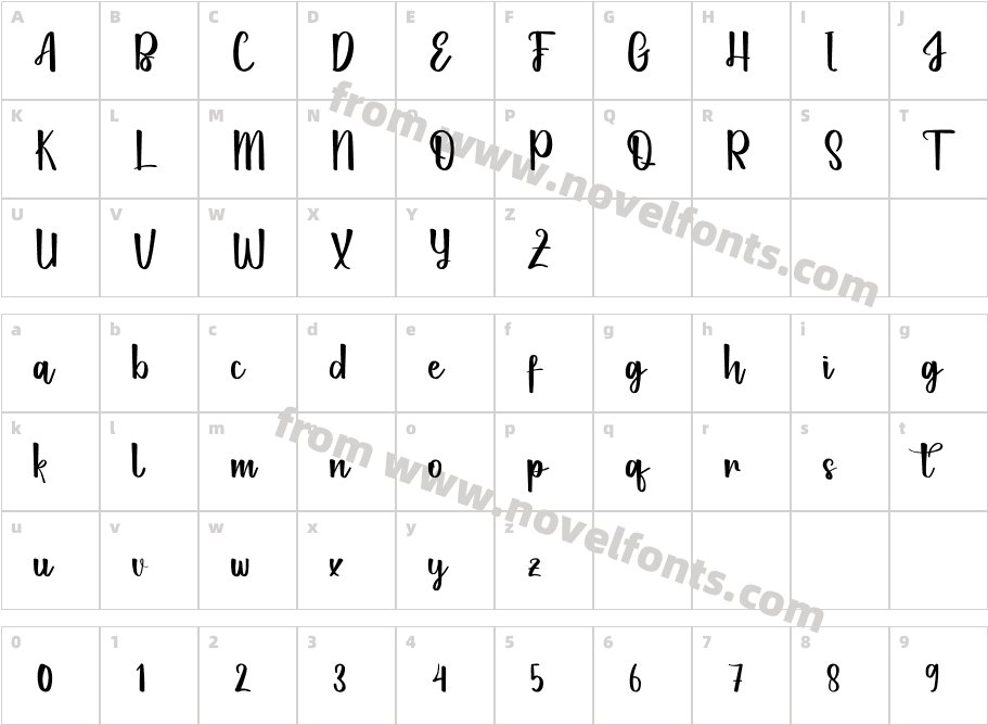 AmoraRegularCharacter Map