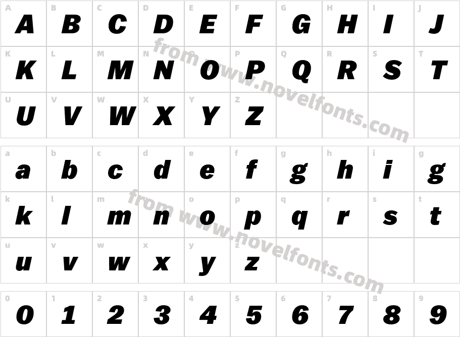 Balto Black ItalicCharacter Map