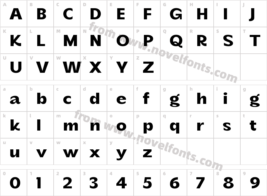 Banchero BoldCharacter Map
