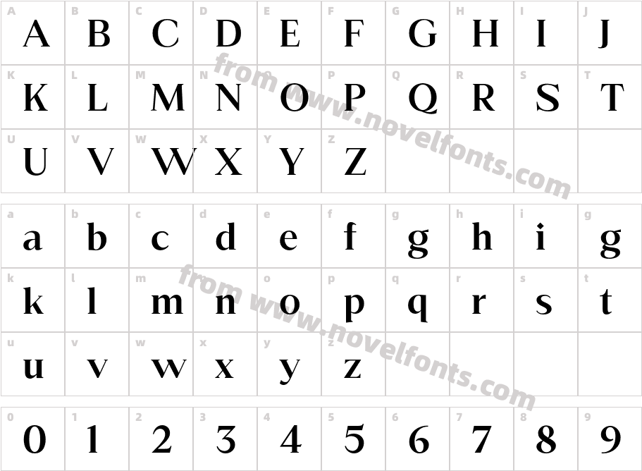 Banera MediumCharacter Map