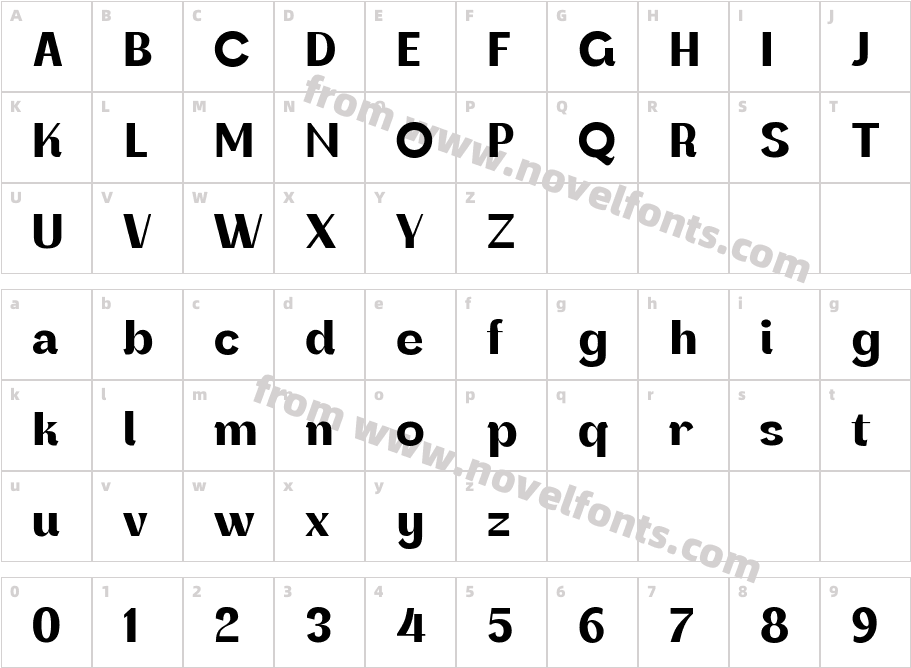 Banilu BoldCharacter Map