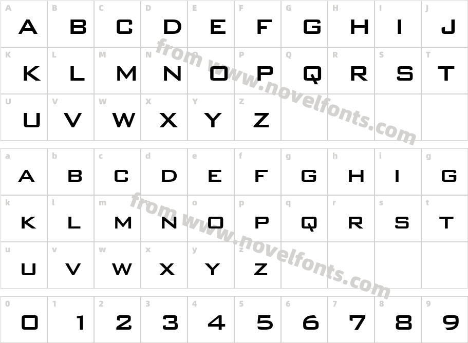 Bank GothicCharacter Map