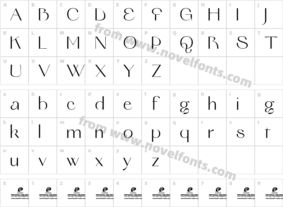 Barich DEMO MediumCharacter Map