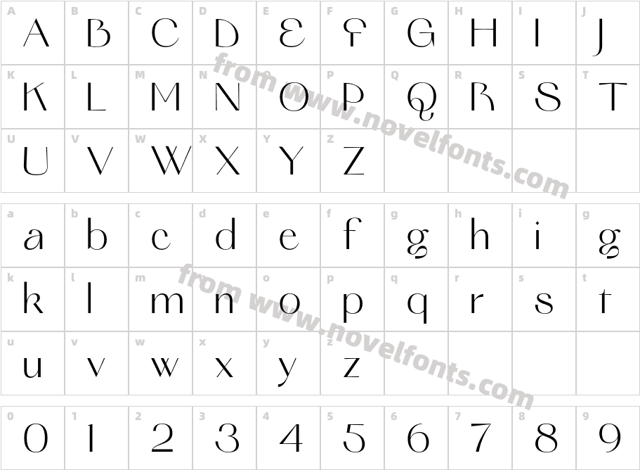 Barich MediumCharacter Map