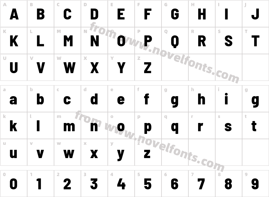 Barlow Semi Condensed Extra BoldCharacter Map