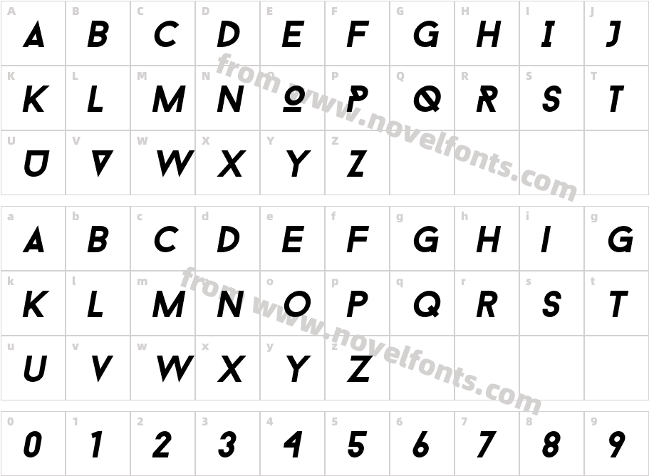 Baron Neue BoldultraitalicCharacter Map