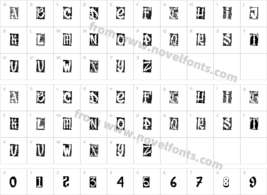 Barons Letter CutCharacter Map