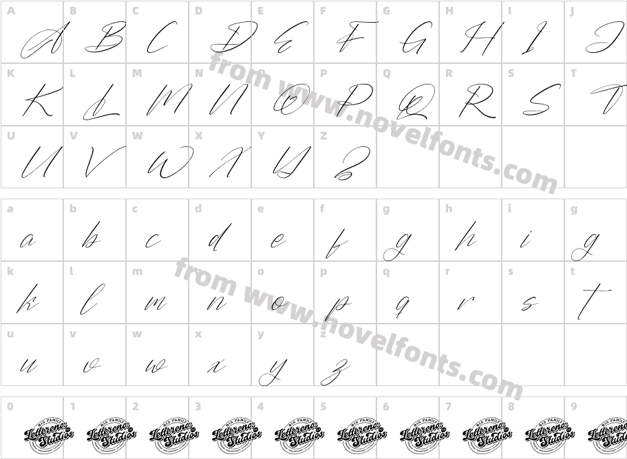Barthwind DEMO VERSION ItalicCharacter Map