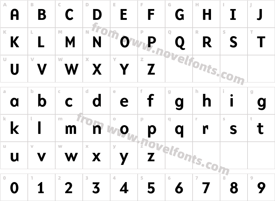 Base900 SansOT MediumCharacter Map