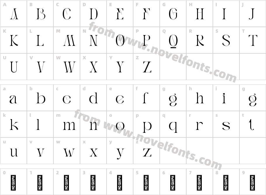 Basheq Vintage Demo Version RegularCharacter Map