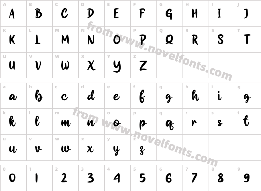 BasicletteringfreeCharacter Map