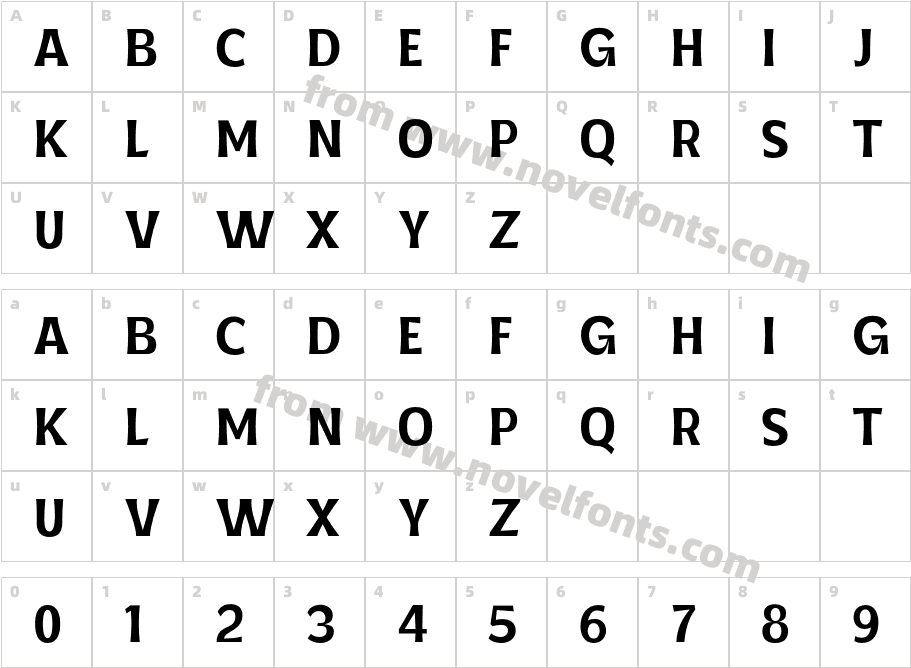 Basted Clubs MediumCharacter Map