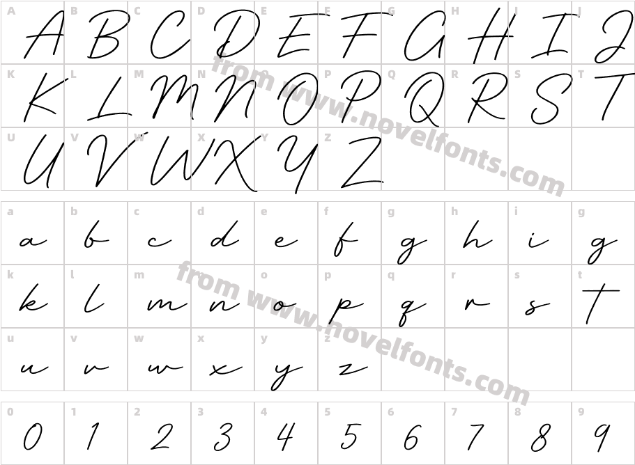 Bastoney RegularCharacter Map