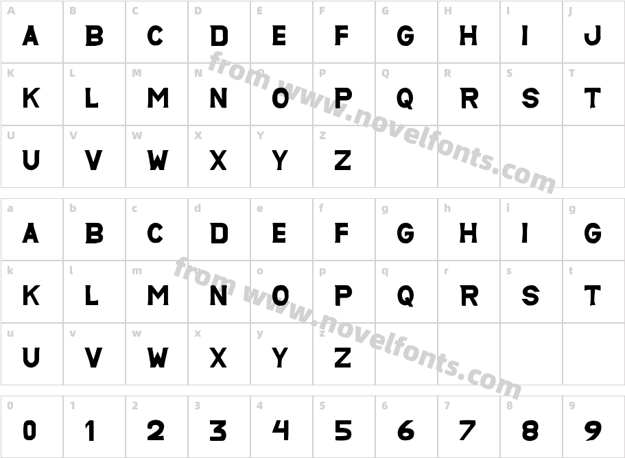 Bastron DisplayCharacter Map