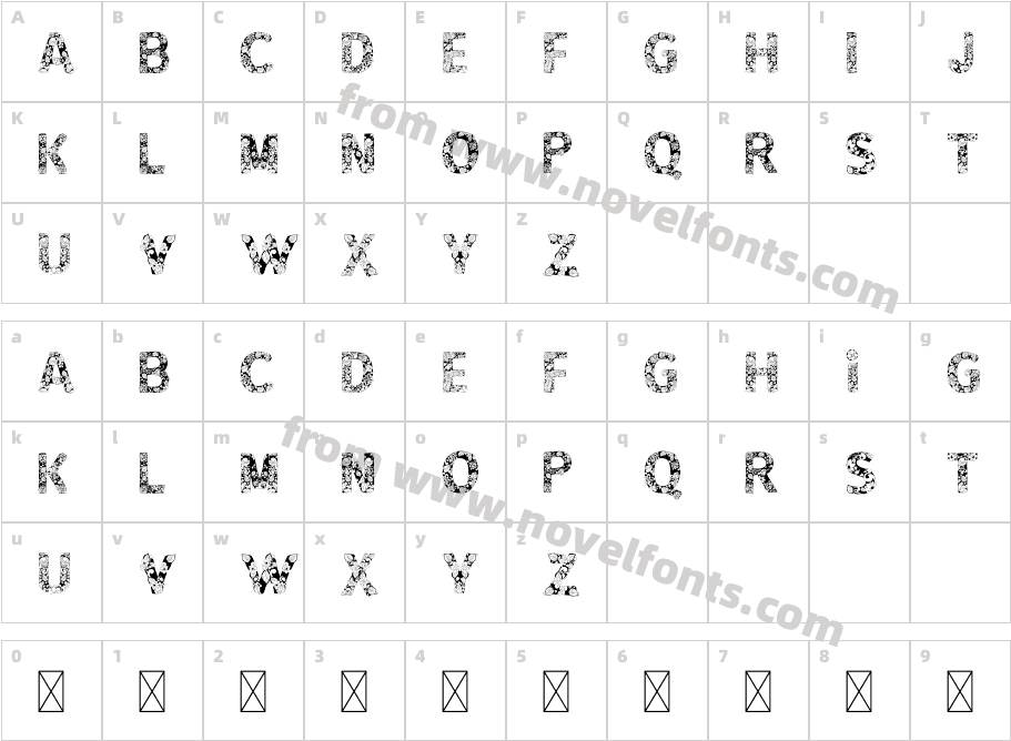Batik India Black RegularCharacter Map