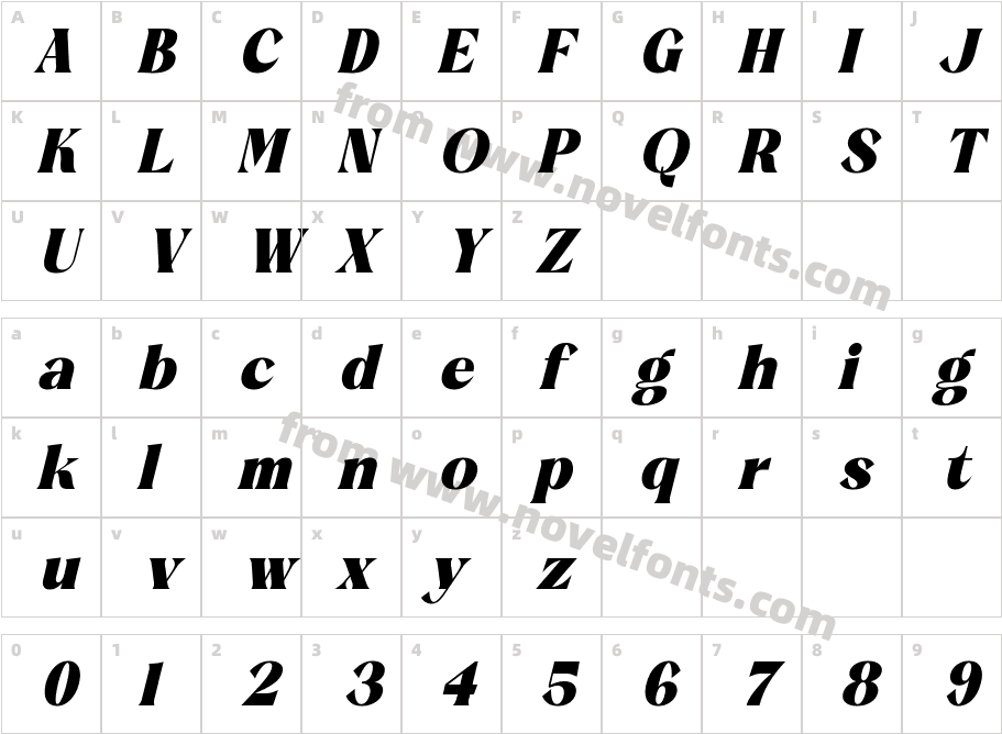 Beatnik Garden ItalicCharacter Map
