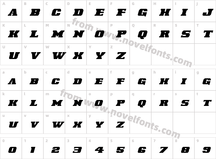 Laredo Trail Italic ItalicCharacter Map