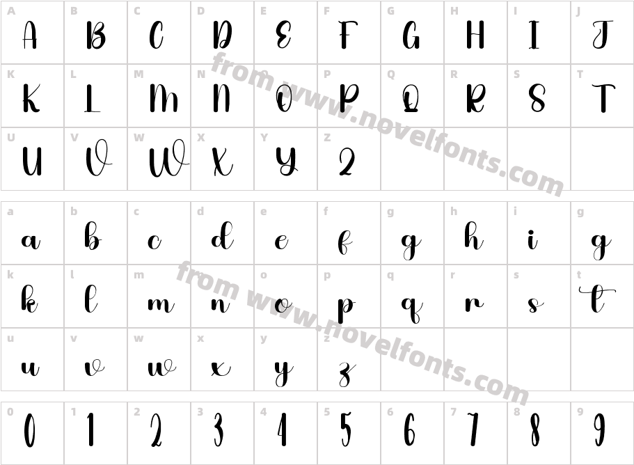 Beautiful Signature RegularCharacter Map