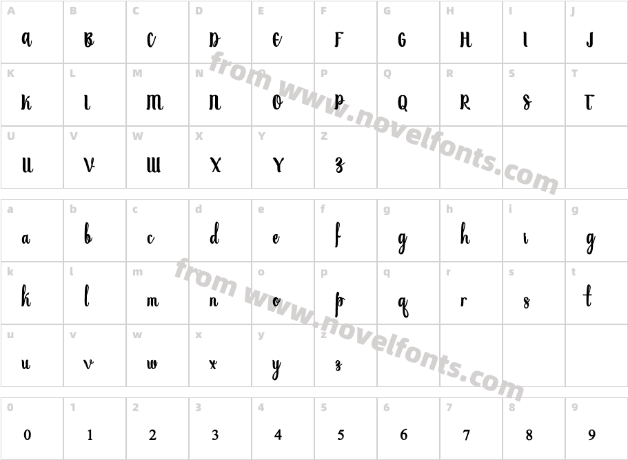 Beauty Atok Script Family3Character Map