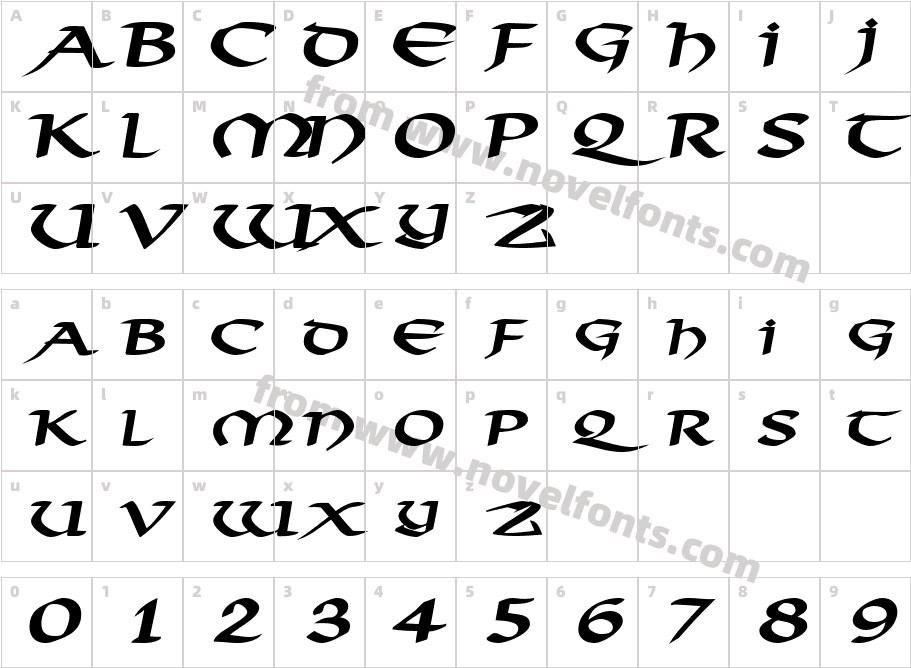 AmorosoS CapsSSK BoldCharacter Map