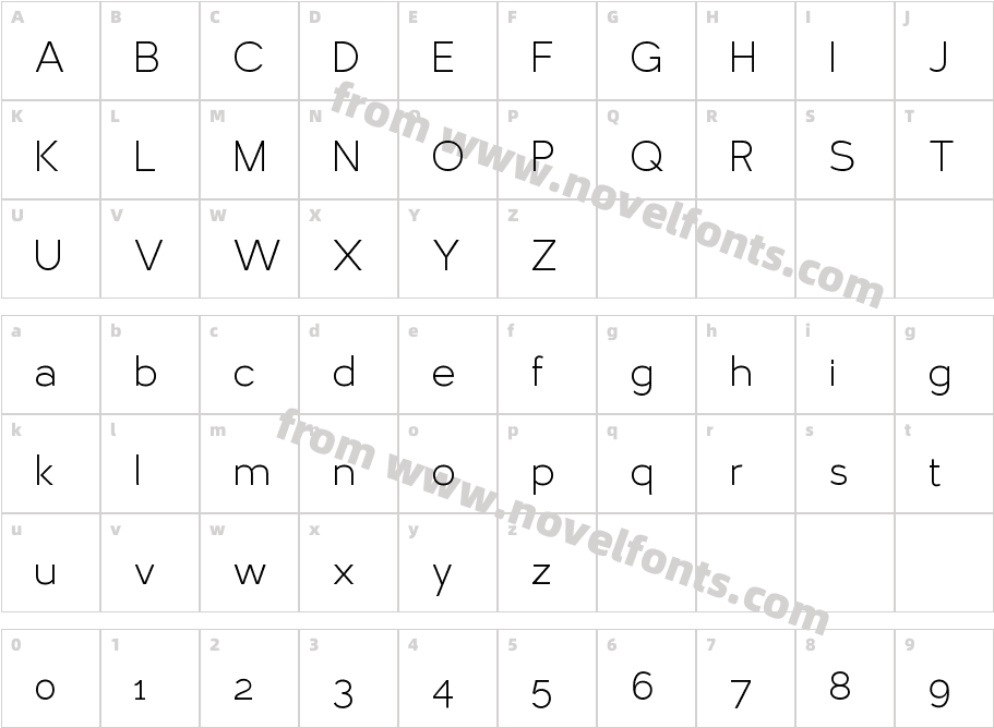 Larke Sans LightCharacter Map