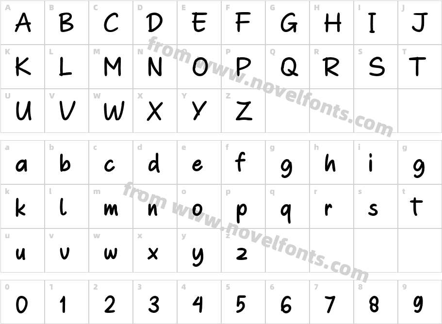 Bebas Note RegularCharacter Map