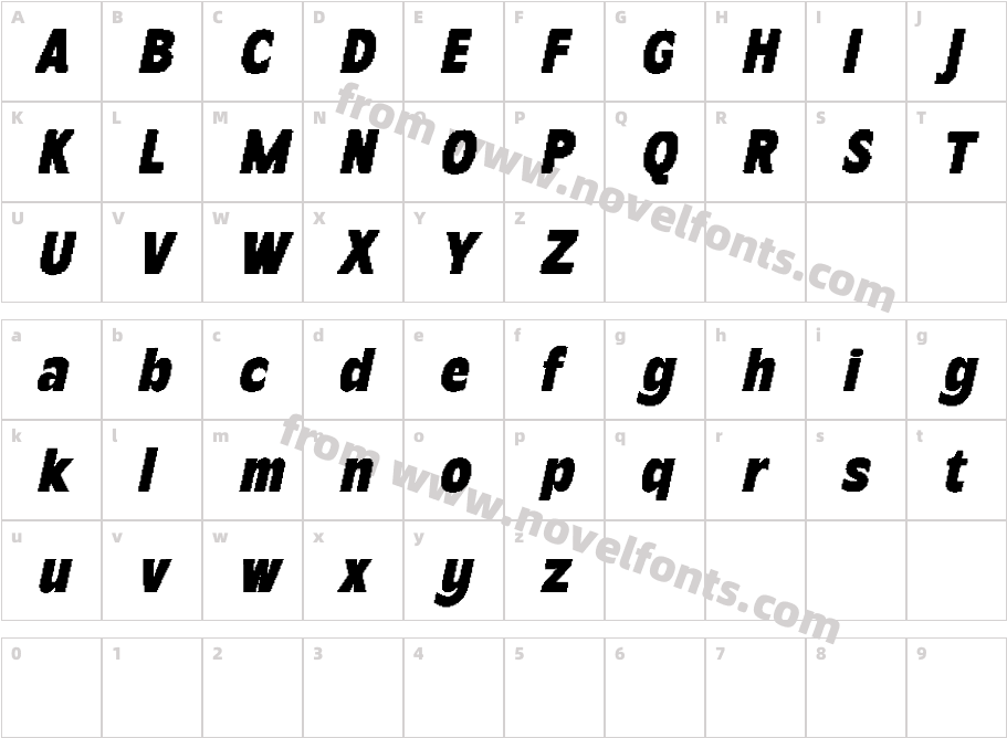 Becham Pixel Demo RegularCharacter Map