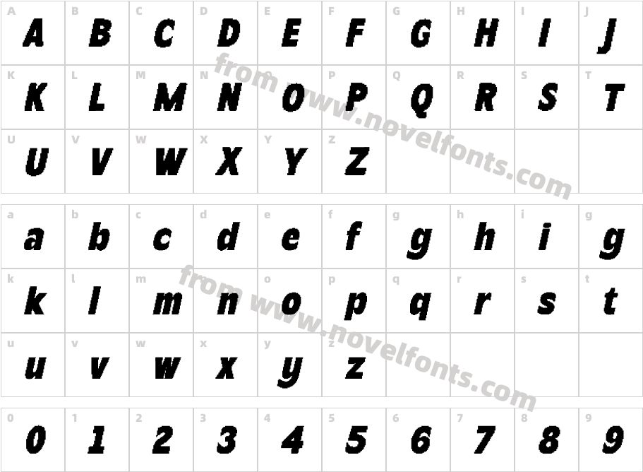 Becham Pixel RegularCharacter Map