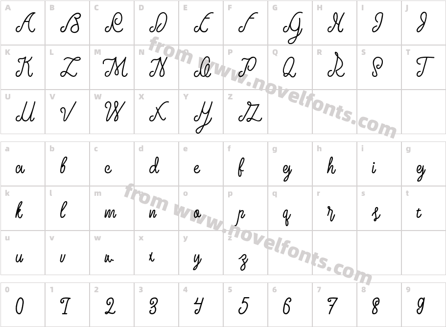 Larquette TypefaceCharacter Map