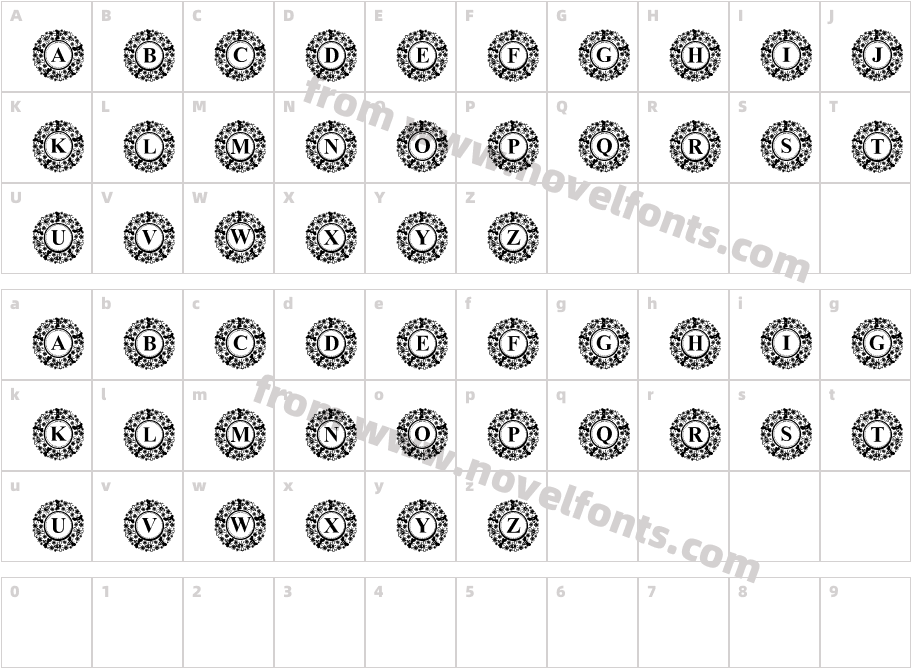 Bee Flower MonogramCharacter Map
