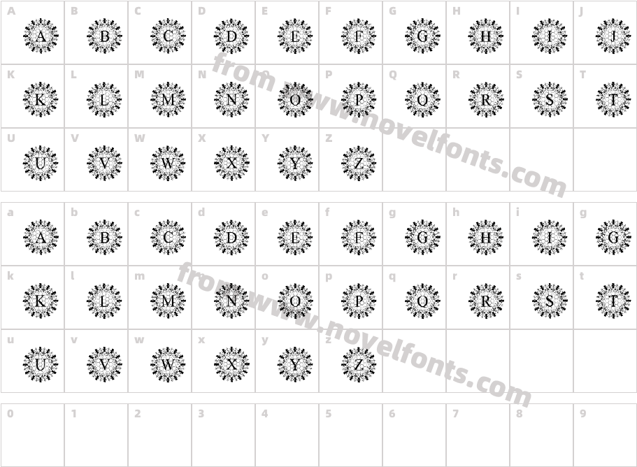 Bee Happy MonogramCharacter Map