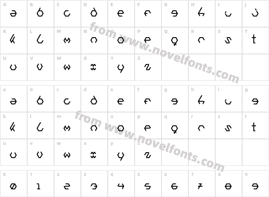 Bee Honey Modular Font RegularCharacter Map