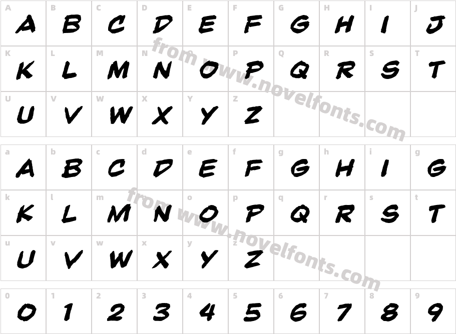 Beelzebrush BlackBB ItalicCharacter Map