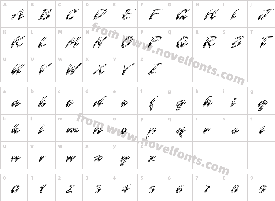 Laser ICG Chrome AltCharacter Map