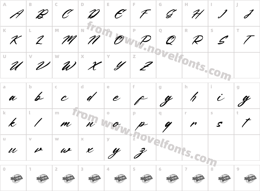 Begatory DEMO VERSION ItalicCharacter Map