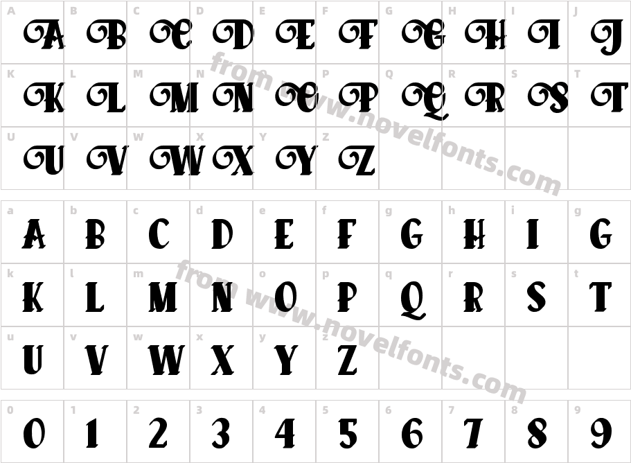 Beijin Shadow 1Character Map