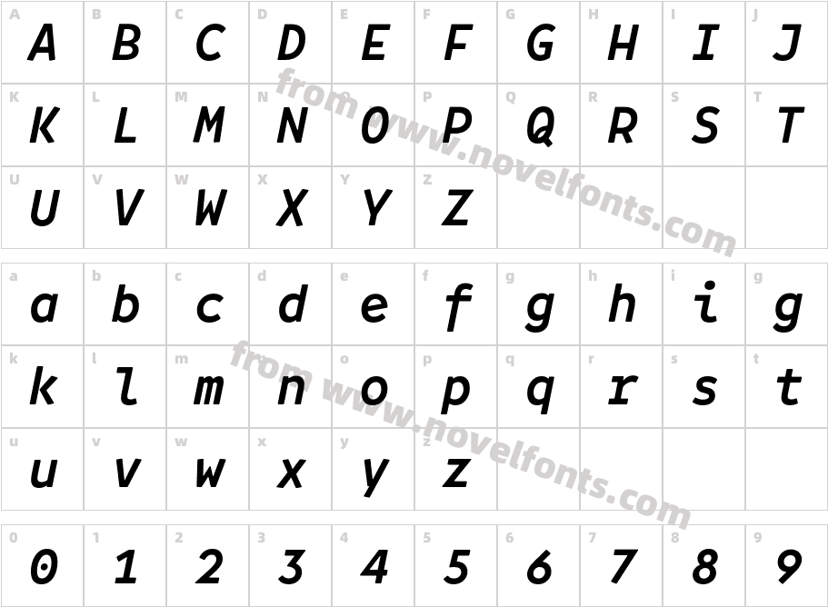 Belinsky Bold ItalicCharacter Map