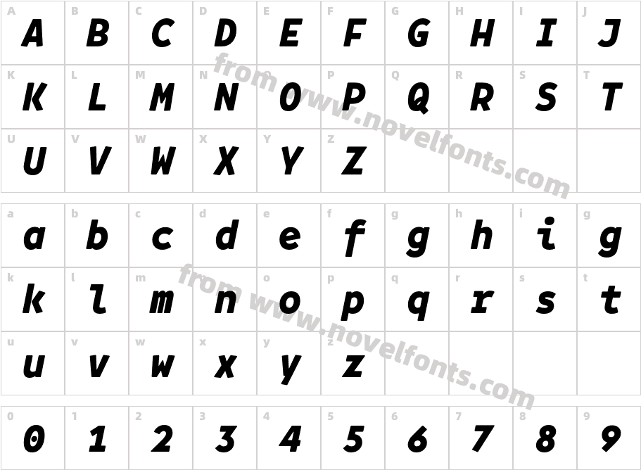 Belinsky Extra Black ItalicCharacter Map