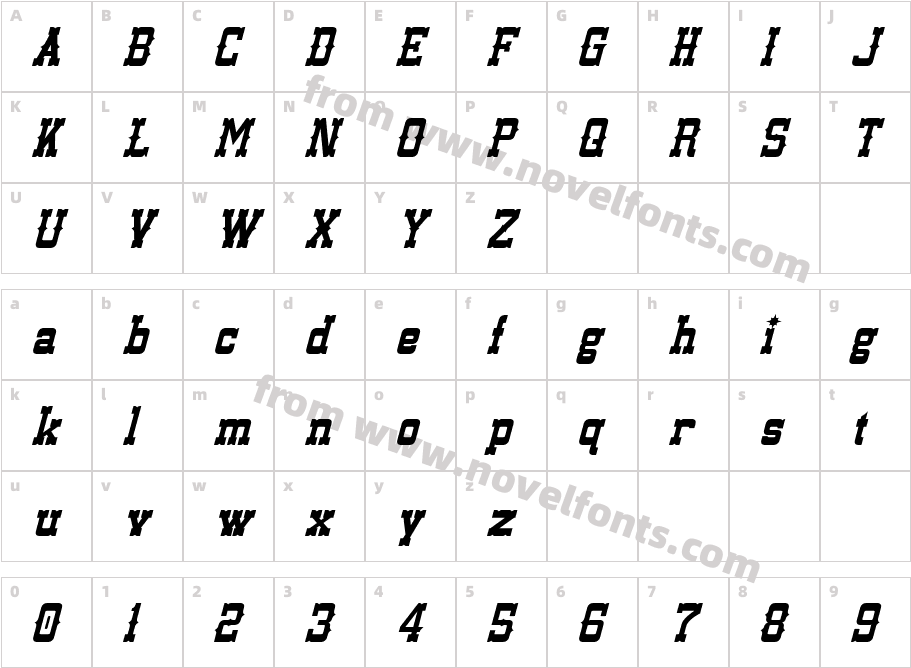 Lassiter ItalicCharacter Map